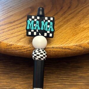 Black and White Checkered 'MAMA' Home Office Jewelry Accessory